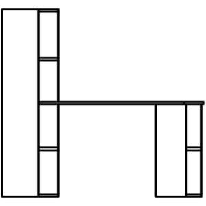 Hopma-水漾4加2書櫃型書桌-工作桌-淺橡木