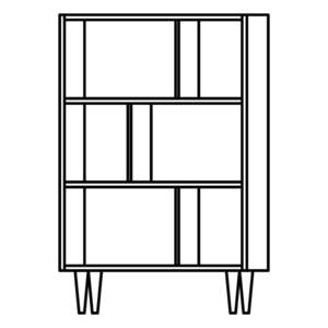 Hopma-鄉村多功能三層書櫃-收納櫃-棧橡木