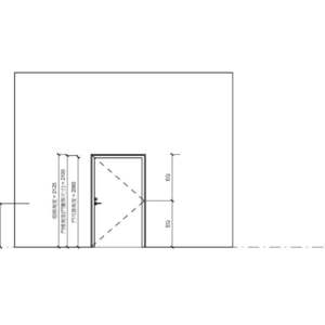 單扇木骨架木製防火門_水平鎖輔助_蝶型鉸鏈300