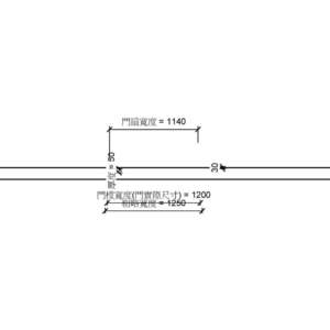 單扇木骨架木製防火門_匣式機械鎖(E-319)_蝶型鉸鏈300