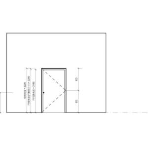 單扇木骨架鋼製防火門_喇叭鎖_旗型鉸鏈300