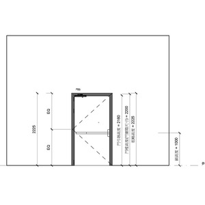 單扇木骨架木製防火門_平推鎖_蝶型鉸鏈400