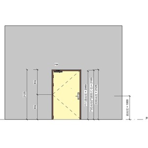 單扇木骨架鋼木防火門_匣式電子鎖(WEL-3600) _重型鉸鏈400