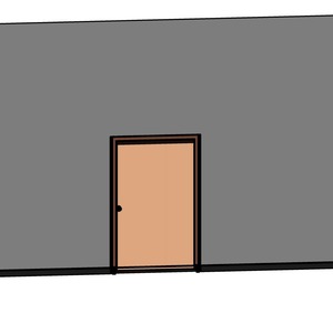 單扇木骨架鋼木防火門_喇叭鎖_重型鉸鏈400