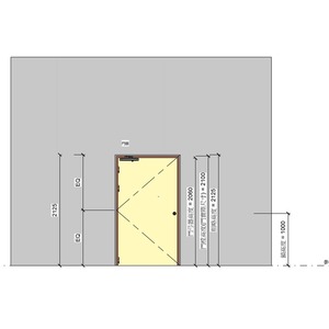 單扇木骨架鋼木防火門_喇叭鎖_重型鉸鏈400