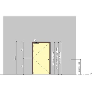 單扇木骨架鋼製防火門_喇叭鎖_旗型鉸鏈400