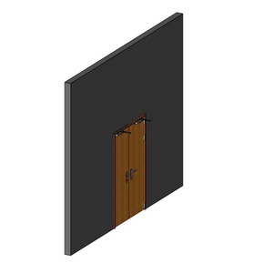 雙扇木骨架木製防火門_匣式機械鎖E-319_蝶型鉸鏈_外露式門弓器_300v18