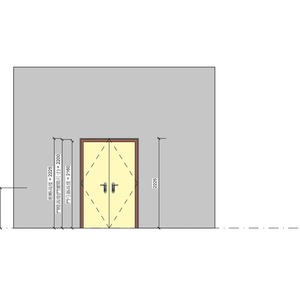 雙扇木骨架鋼製防火門_匣式機械鎖E-319_旗型鉸鏈_外露式門弓器_400v18