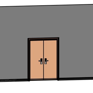 雙扇木骨架鋼製防火門_匣式電子鎖WEL-3600_旗型鉸鏈_外露式門弓器_400v18