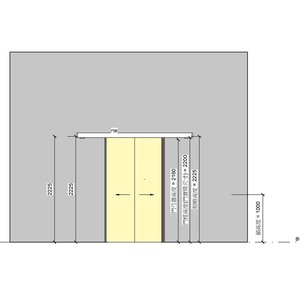 雙扇橫拉鋼製門樘防火門(有框)(含護鈎)_陽極鎖_自動門機_400v18