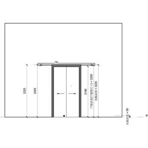 雙扇橫拉鋼製門樘防火門(有框)(含護鈎)_地鎖_自動門機_400v18