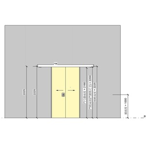 雙扇橫拉木製護鉤防火門(有框)(無門)_電鎖 _自動回歸關門器_400v18