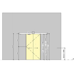 雙扇橫拉木製護鉤防火門(有框)(無門)_陽極鎖 _自動回歸關門器_400v18