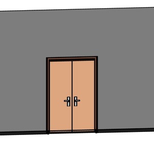 雙扇肯特鋼製鋼木防火門_匣式電子鎖WEL-3600_重型鉸鏈_外露式門弓器 _300v18