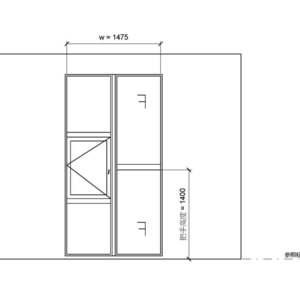 高級隔音氣密固定窗+推拉隔音氣密窗_WIN236FD+361FF_1475X2800_W9_外右