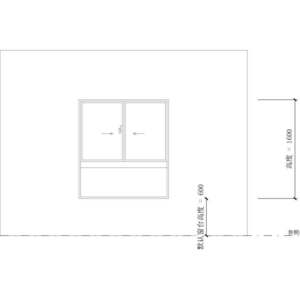 高級隔音氣密窗+固定窗WIN-361BF_W1L_1400X600_正拉