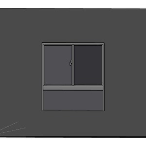 高級隔音氣密窗+固定窗WIN-361BF_W1R_1400X600_反拉