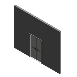 雙扇鋼製門_平推鎖_自動地鉸鏈400