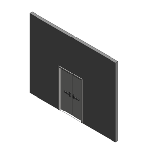 雙扇鋼製門_平推鎖_自動地鉸鏈