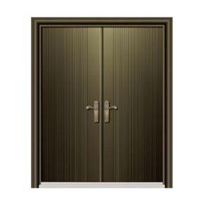 雙扇鋼製門_平推鎖_自動地鉸鏈