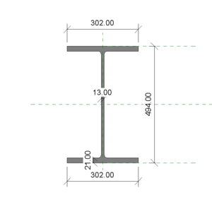 H型鋼 494x302x13x21_V20
