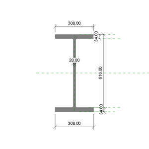 H型鋼 616x308x20x34_V20