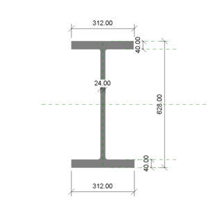 H型鋼 628x312x24x40_V20