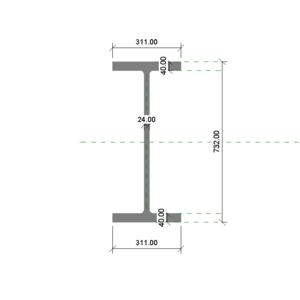 H型鋼 732x311x24x40_V20