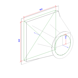 矩形轉圓形轉接頭-法蘭_V18