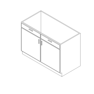 基本櫥櫃-雙門和 2 抽屜_V18